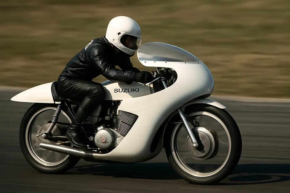 Illustration of Airtech fairing’s streamlined design optimizing airflow to reduce drag on a racing motorcycle.
