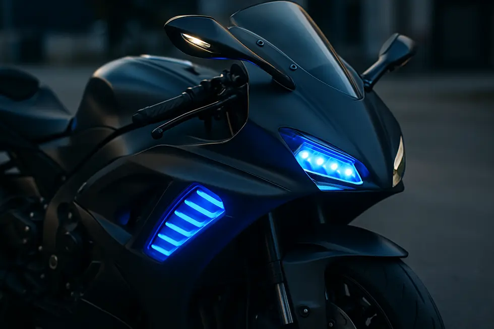 Visual comparison of common materials and design styles used in aftermarket motorcycle fairings.