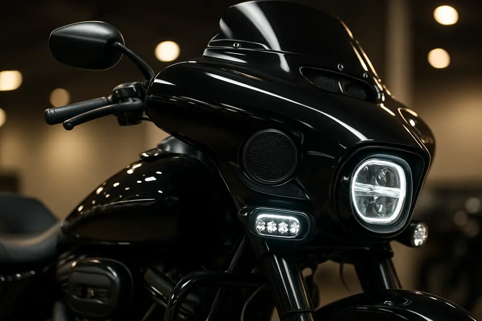Various motorcycle fairing types showcased to illustrate material and design diversity essential to the motorcycle parts market.