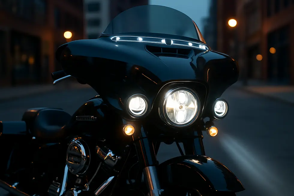 Various Harley motorcycles showcasing diverse fairing styles that balance aerodynamic efficiency and striking design.