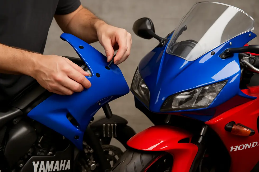 High-quality ABS plastic fairings demonstrating precise OEM fitment on motorcycle frames.
