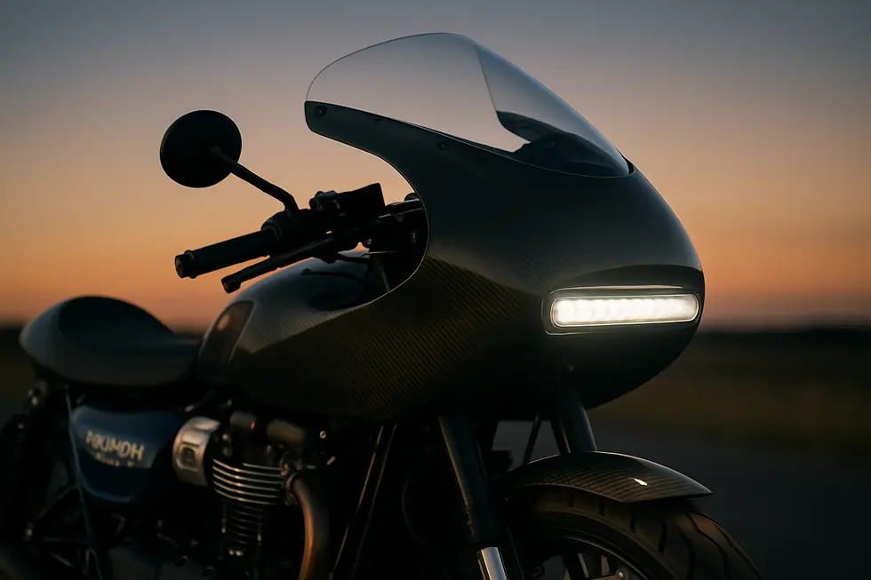 Secure integration of a high-lumen LED light bar into a custom motorcycle race fairing with professional wiring and mounting.