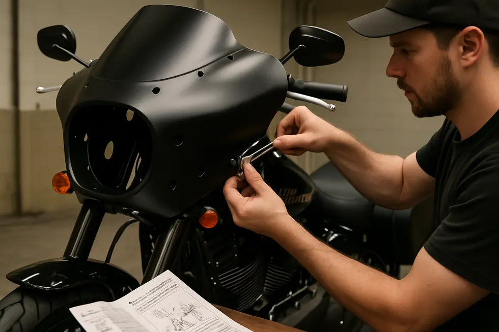Visual comparison of common materials and design styles used in aftermarket motorcycle fairings.