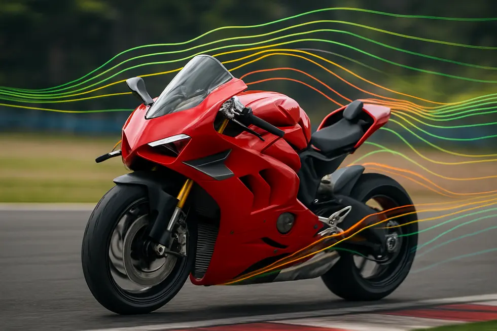 Visual comparison of full, half, and race motorcycle fairings illustrating their aerodynamic and protective functions.