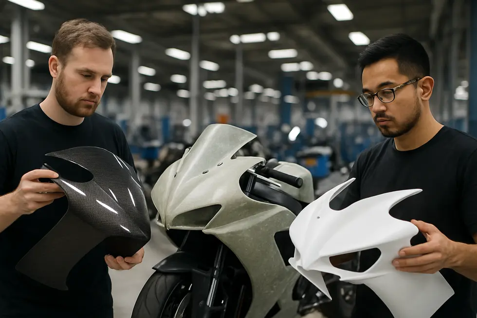 A detailed view of advanced fairing material selection and aerodynamic design processes.