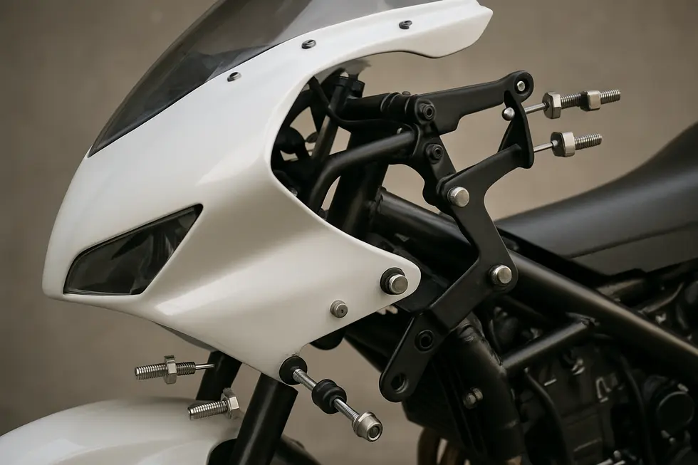 Comparison of motorcycles featuring full, half, and no fairings to illustrate their distinct coverage and purposes.