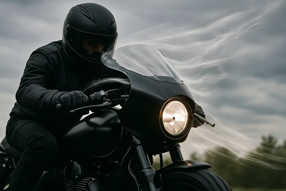 An aluminum headlight fairing with anodized finish that exemplifies superior design and durable material choice for motorcycles.