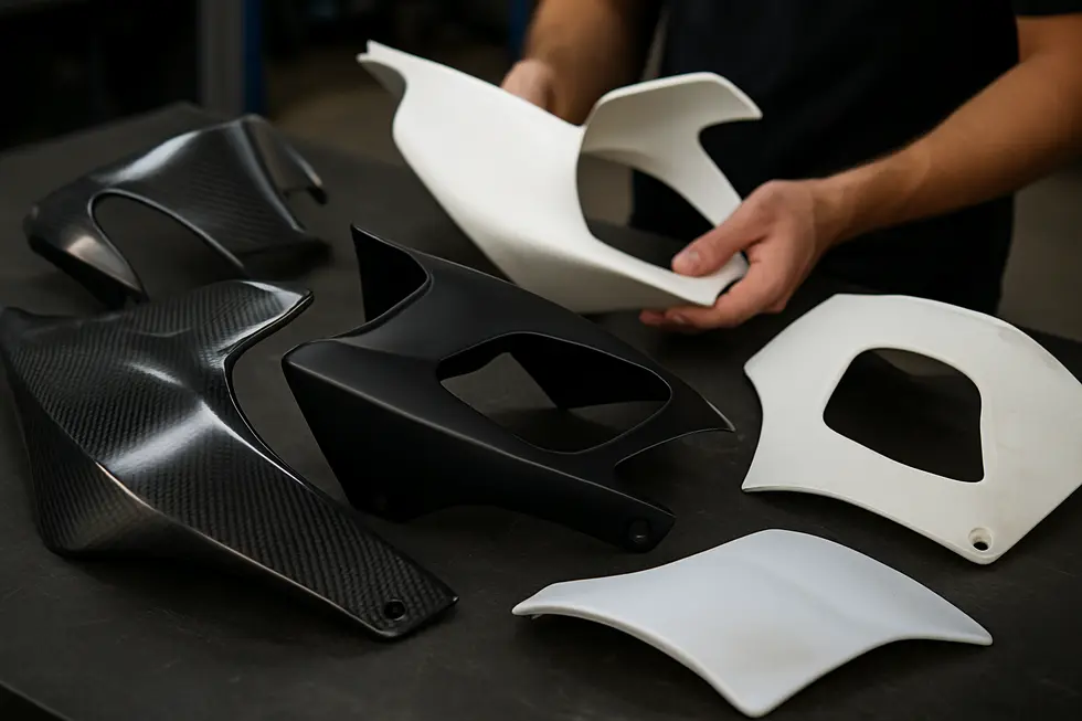 A sport motorcycle demonstrating aerodynamic efficiency with fairings designed to reduce drag and protect the rider.