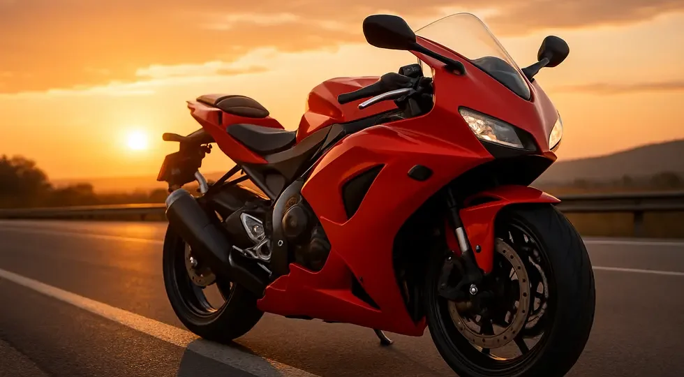 A dynamic sport motorcycle featuring a vibrant full fairing, illustrating the fusion of performance and design in fairing technology.