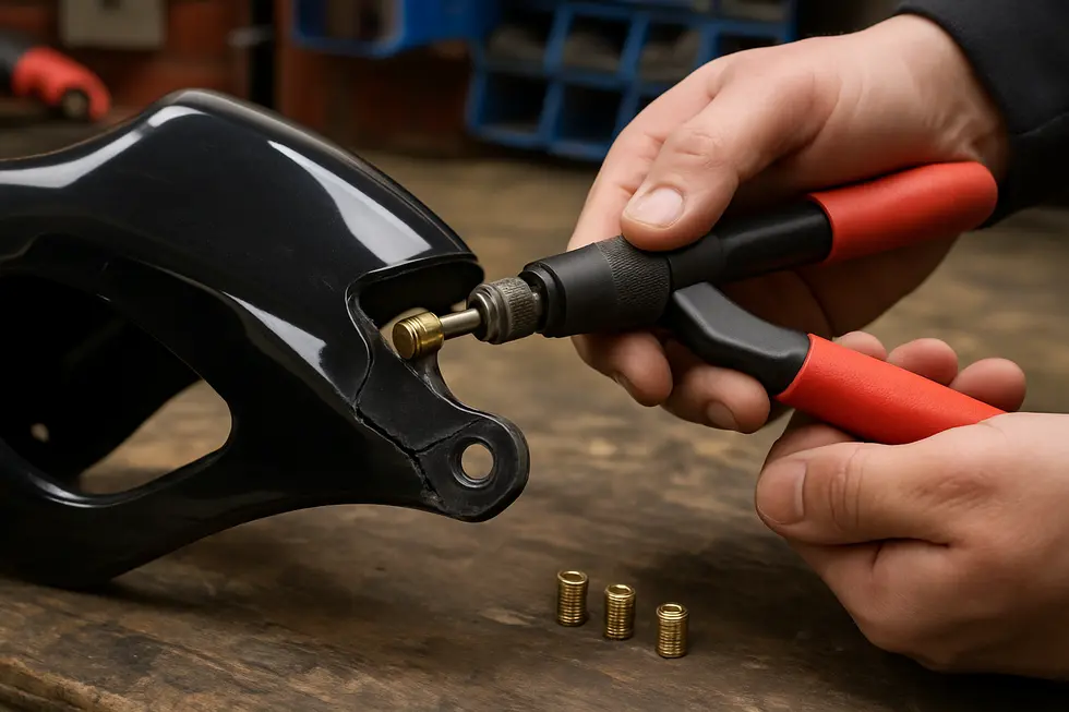 Fine sanding and airbrushing steps restoring paint cracks and scratches in motorcycle fairings.