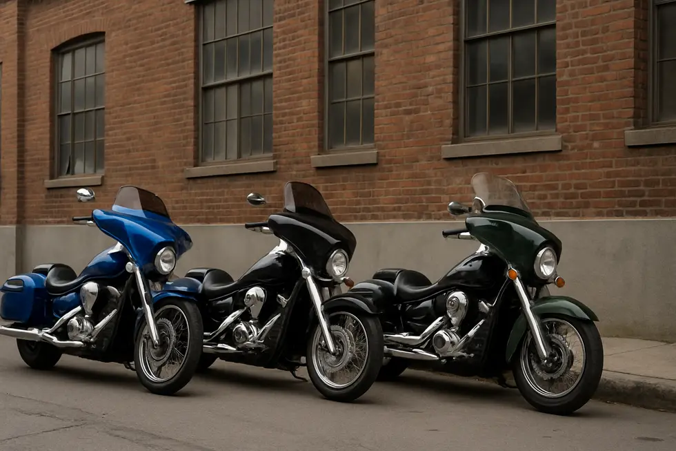 Tsukayu batwing fairing featuring speaker mounts and aerodynamically refined design on a touring motorcycle.