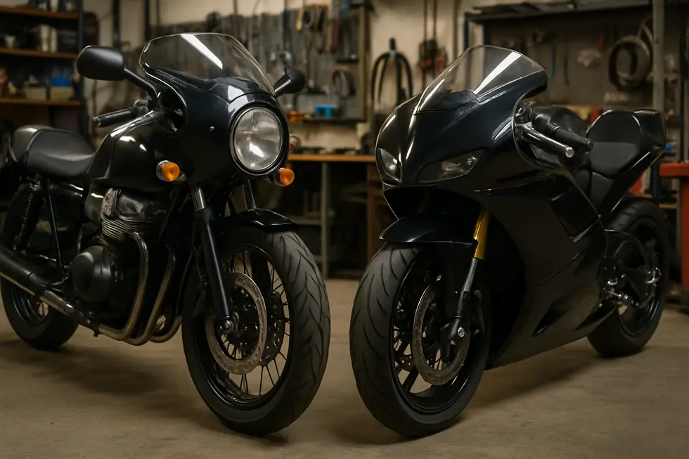 Side-by-side comparison of half and full fairings illustrating differences in coverage and functional benefits.