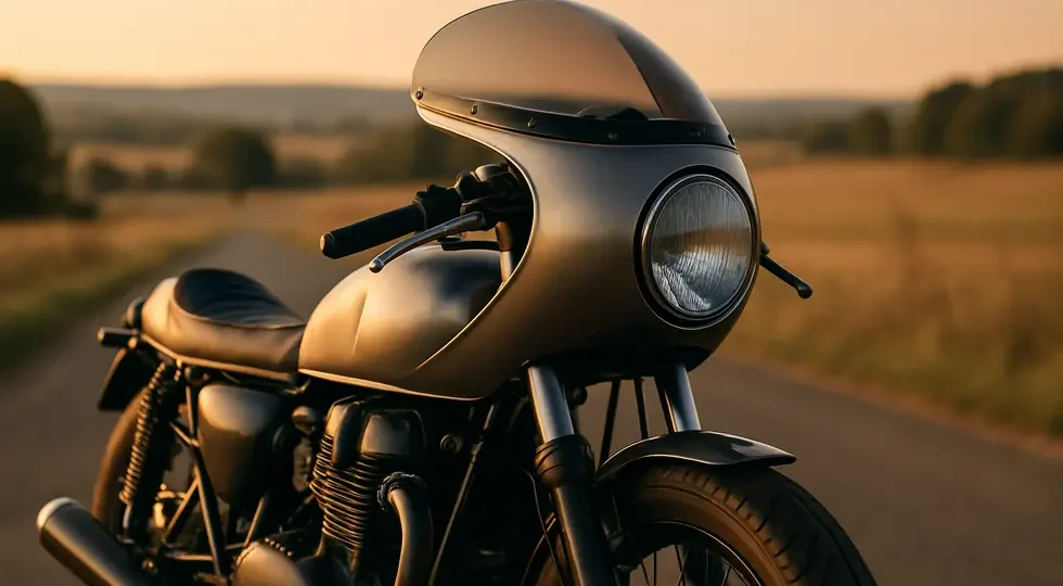A classic café racer featuring a vintage bullet-style fairing, perfectly blending retro aesthetics with modern appeal.