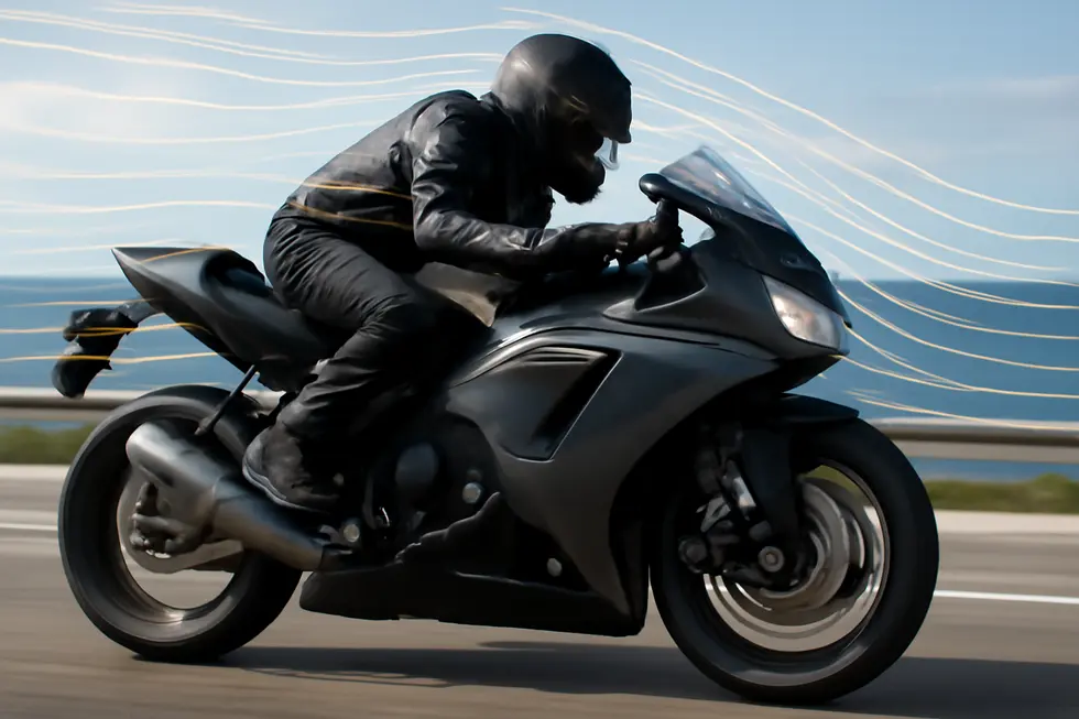 Modern motorcycle with full fairing demonstrating aerodynamic flow and functional benefits.