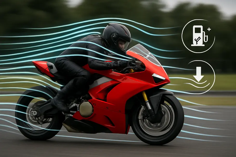 Visual comparison of full, half, and race motorcycle fairings highlighting coverage and aerodynamic functions.