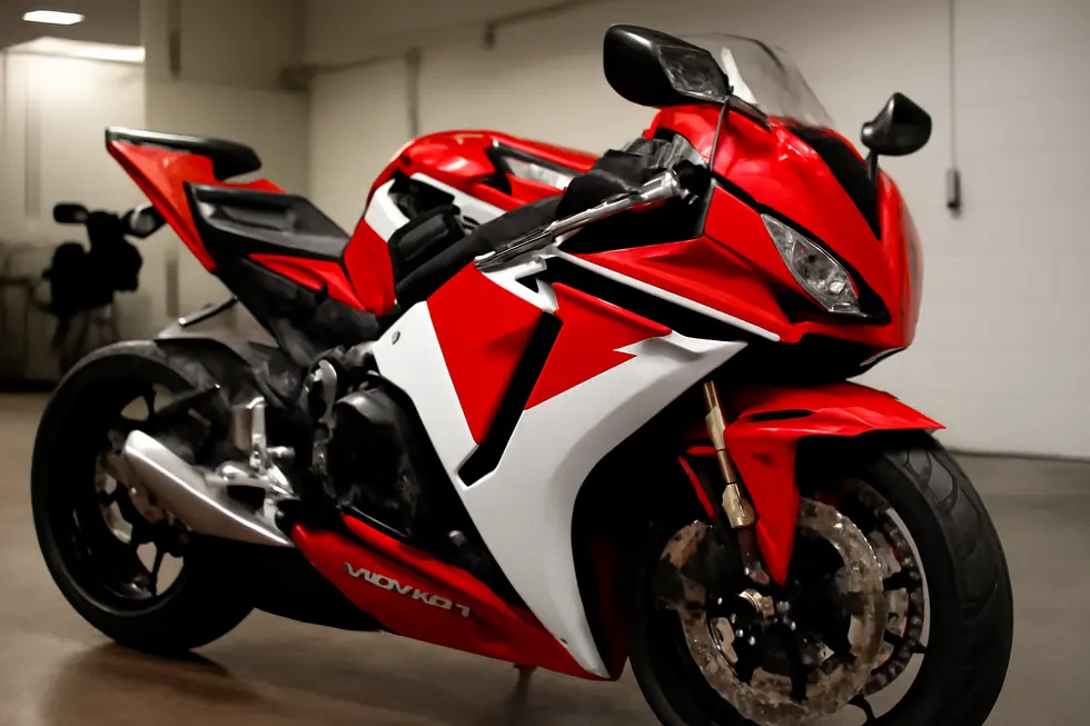 A range of Honda motorcycle fairing parts highlighting material diversity and brand packaging.