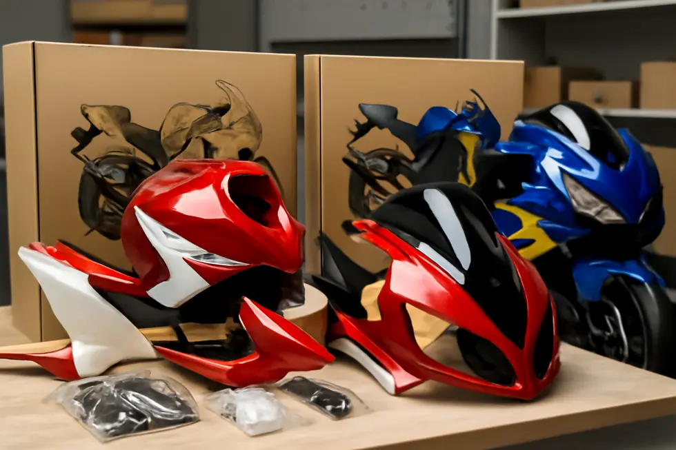 A sportbike fitted with full sport fairings illustrating aerodynamic efficiency in action during high-speed riding.