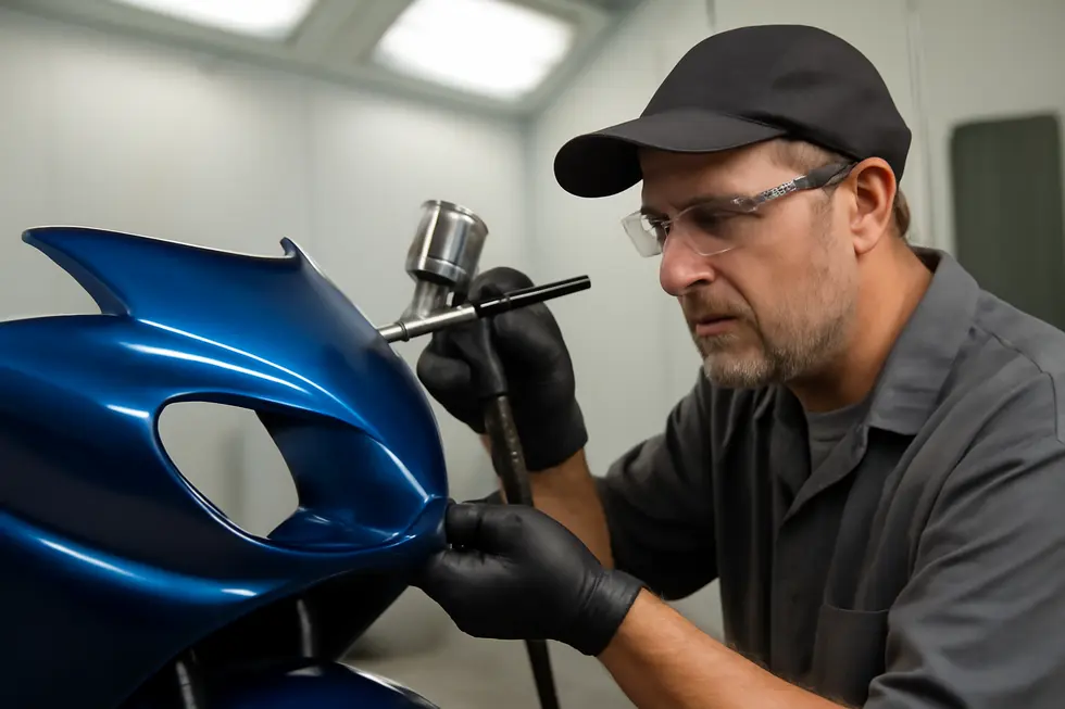 Thorough cleaning and reinforcement prepare motorcycle fairings for lasting repairs.