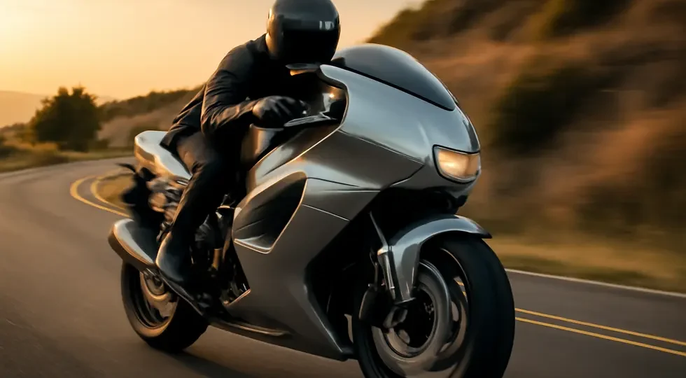 Modern sport motorcycle with aerodynamic fairings symbolizing the essence of Airstream motorcycle fairings in real-world conditions.