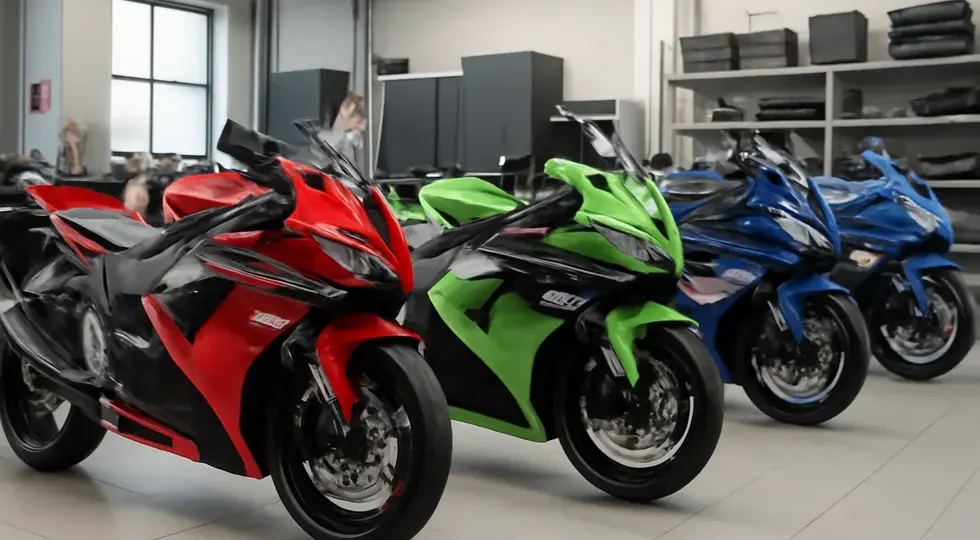 A dynamic showcase of motorcycles equipped with diverse AliExpress fairings, representing quality and customization.