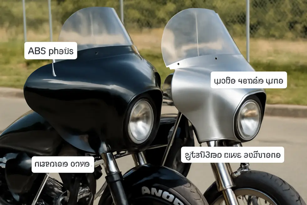 Showroom highlighting Avon’s strong brand identity in motorcycle tires but absence in fairings.