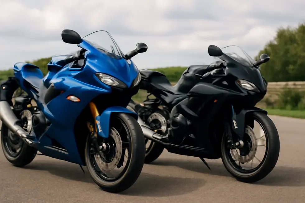 Showroom highlighting Avon’s strong brand identity in motorcycle tires but absence in fairings.