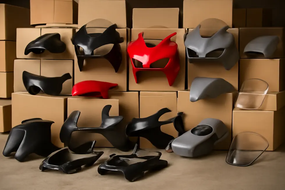 ABS plastic fairing kit fitted precisely on a motorcycle frame, showcasing ease of installation and quality materials.