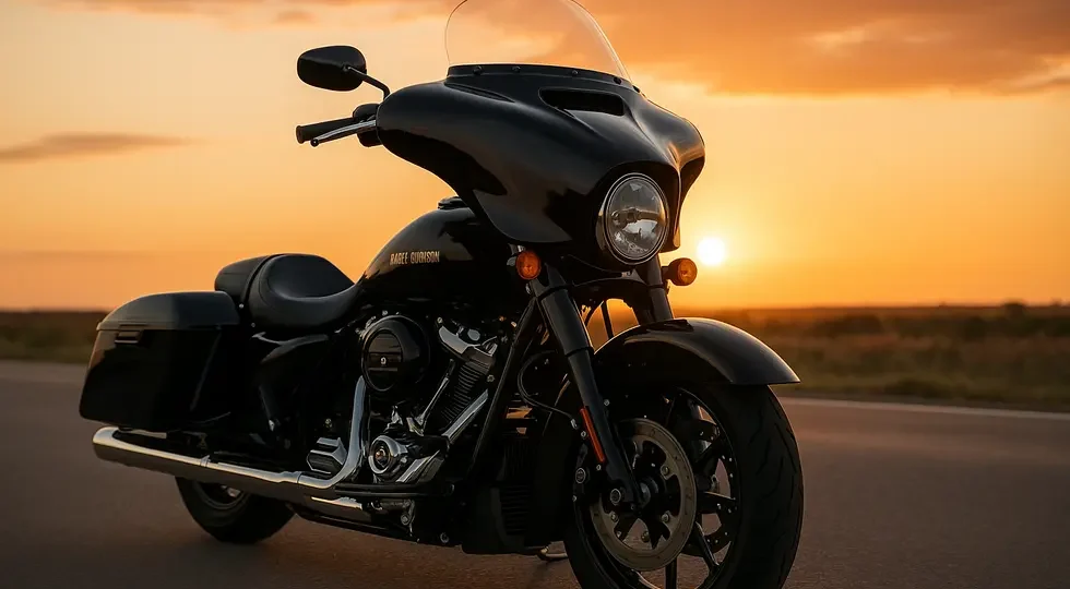 A Harley Davidson motorcycle fitted with a premium aftermarket fairing exemplifying innovation and style in the aftermarket segment.