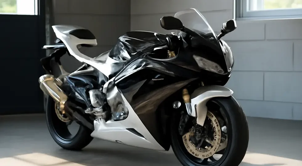 Partially vinyl-wrapped sport motorcycle showcasing the transformation and protection vinyl wraps provide on fairings.