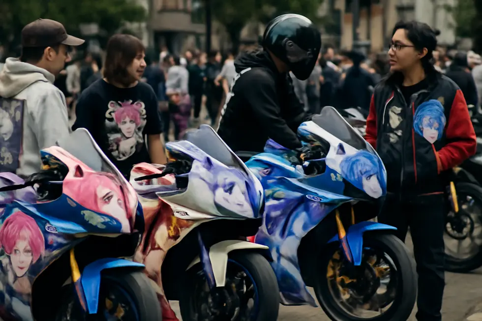 Close-up of an ABS plastic anime motorcycle fairing showcasing advanced decal application and durable glossy finish.