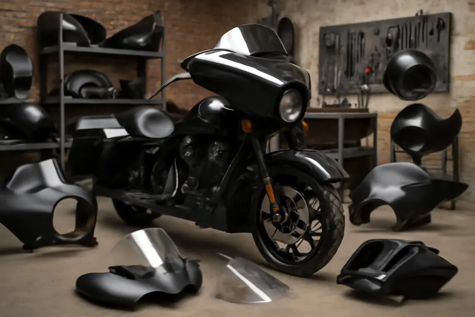 Fixed fairings mounted to the frame enhance motorcycle stability and handling during high-speed touring.