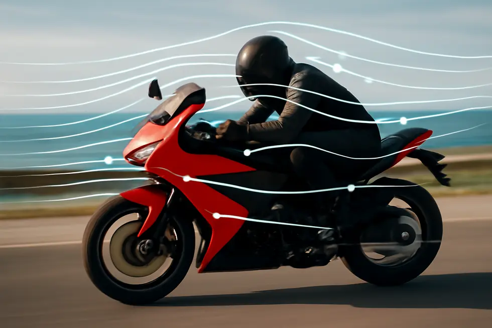 Detailed view of a modern bikini fairing highlighting materials and mounting technology for enhanced motorcycle performance.