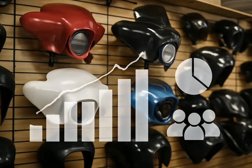 Detailed view of a detachable motorcycle fairing highlighting technological design and premium composite materials.