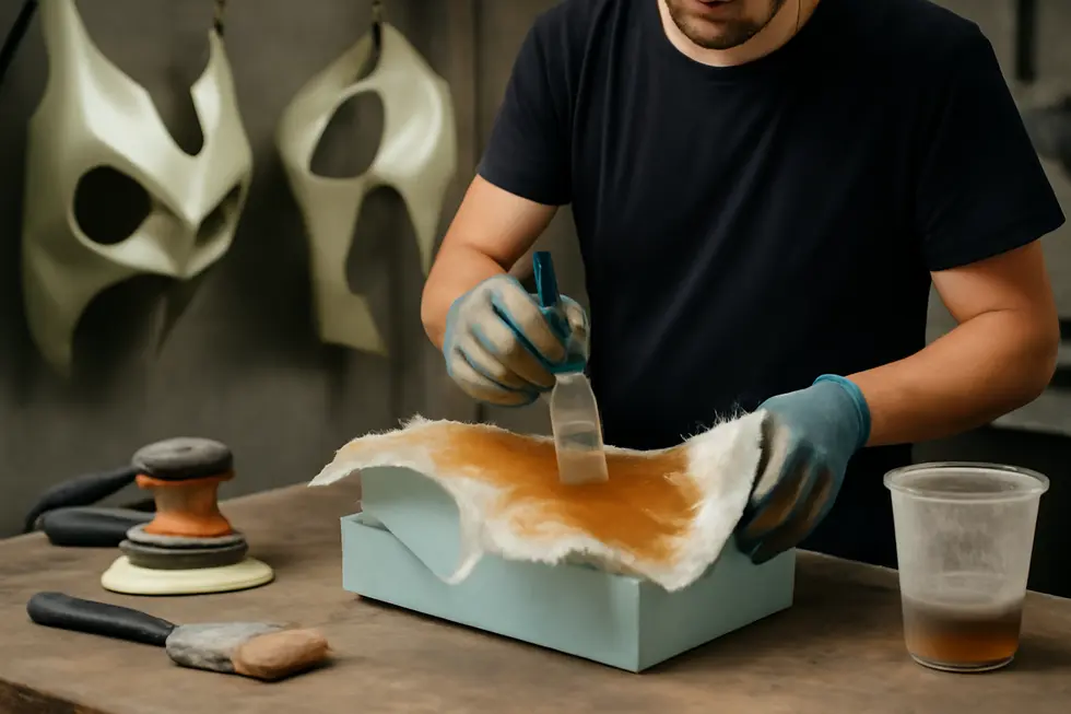 Key materials like fiberglass and ABS plastic selected for crafting durable motorcycle fairings.