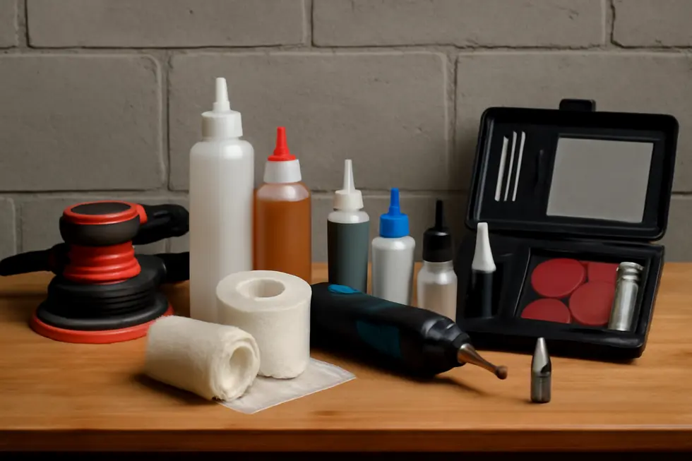 Comparing fiberglass and plastic materials used in motorcycle fairing repairs.