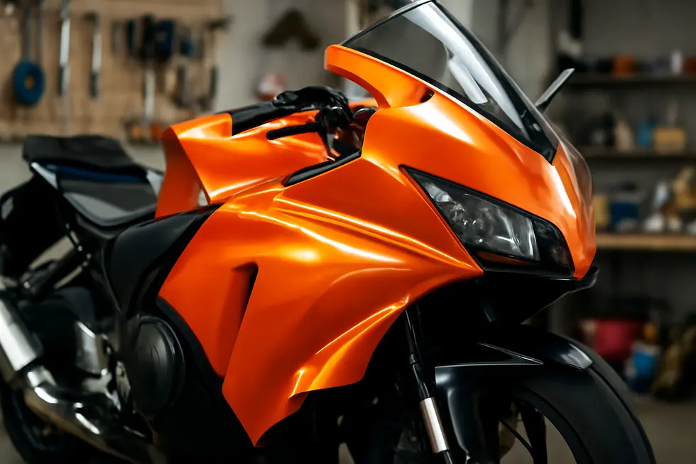 High-quality cast-grade vinyl like 3M IJ180mc delivers exceptional durability and protection for motorcycle fairings.