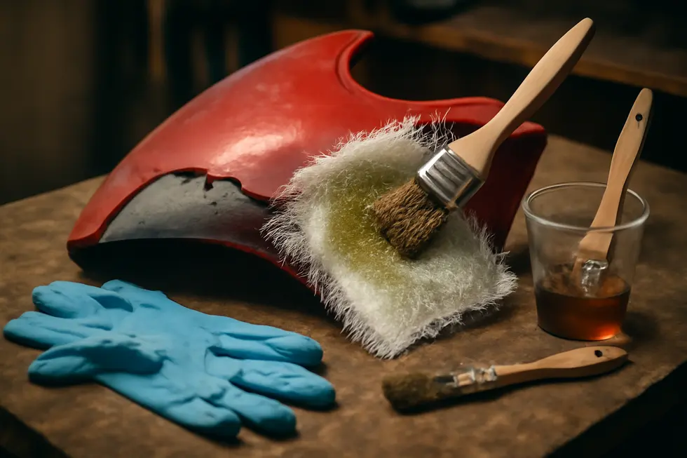 Side-by-side comparison highlighting the differences between fiberglass and plastic motorcycle fairings, essential for choosing the correct repair method.