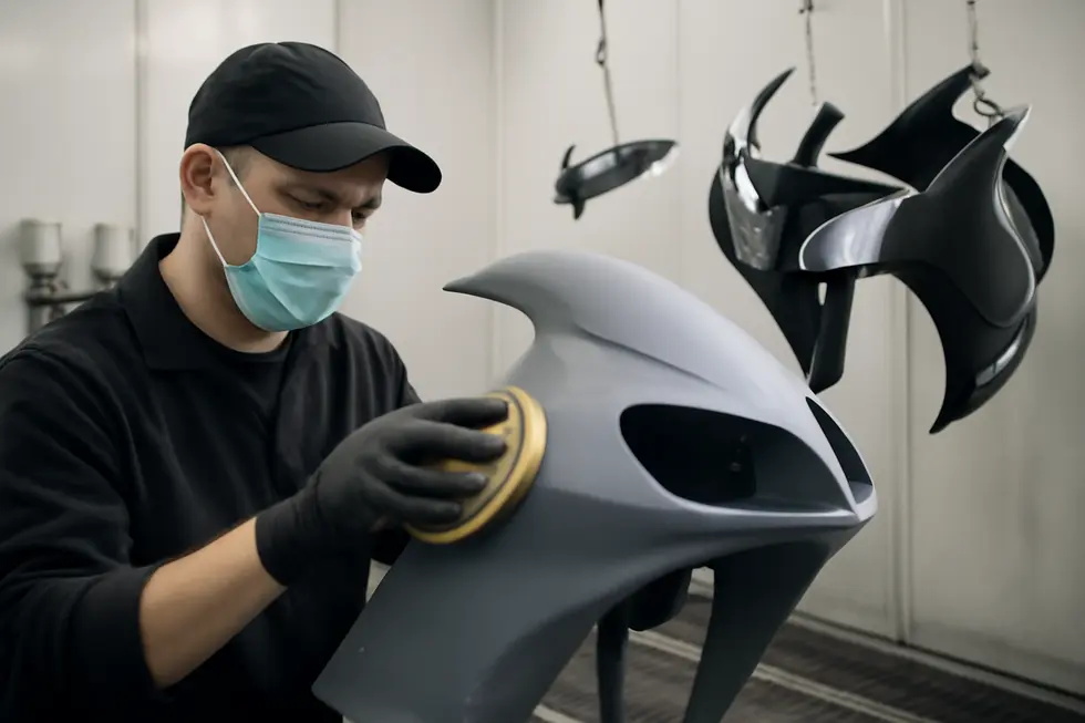 Precision 3D scanning and CAD modeling enable accurate design and measurement for custom motorcycle fairings.