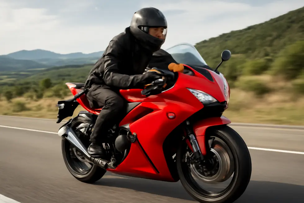 A sportbike fitted with full sport fairings illustrating aerodynamic efficiency in action during high-speed riding.