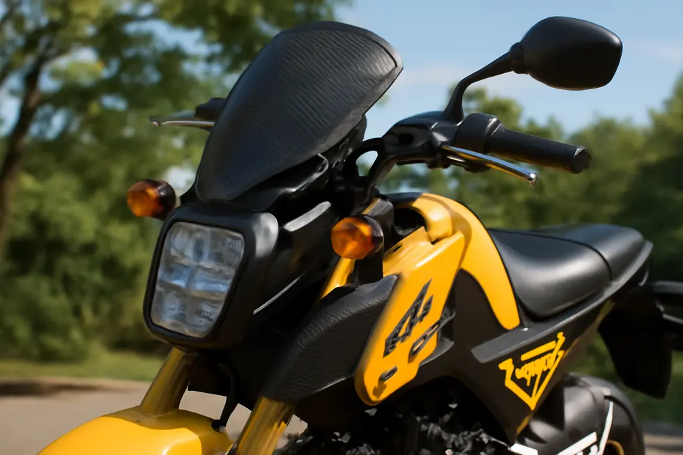 A range of Honda motorcycle fairing parts highlighting material diversity and brand packaging.