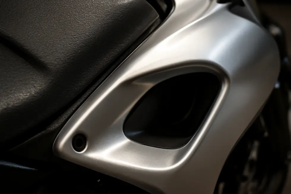 Showcasing the diverse selection of Hannigan motorcycle fairings as aftermarket components in a professional workshop setting.