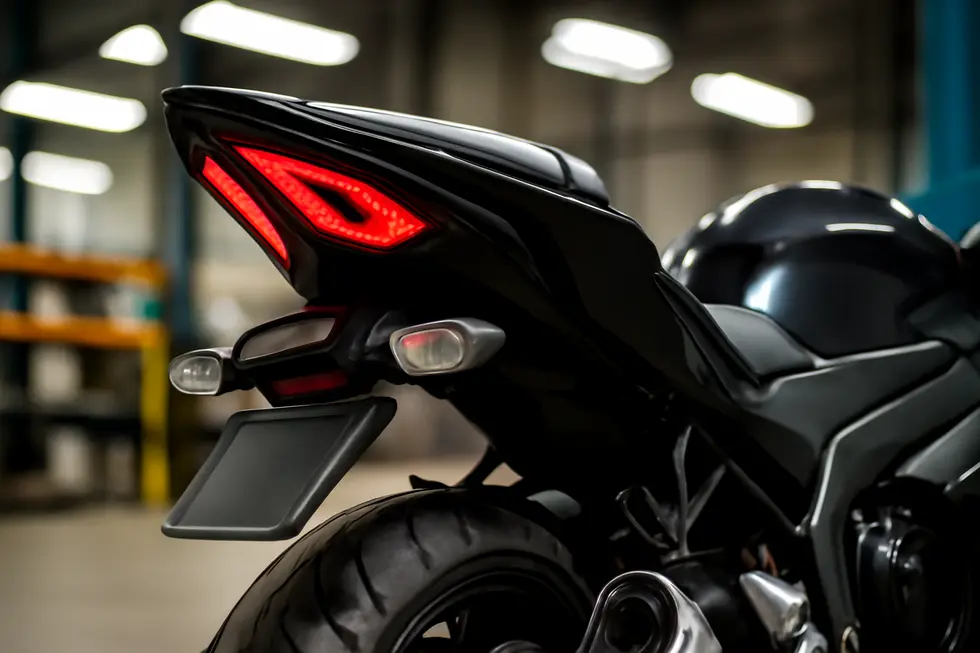Detailed view of Hotbodies fairing materials highlighting fiberglass and Kevlar reinforcements.