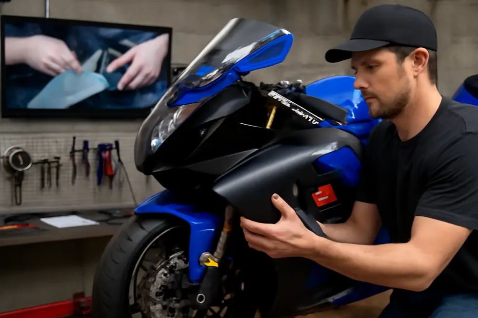 Detailed view of Hotbodies fairings materials, emphasizing fiberglass and Kevlar reinforcements.