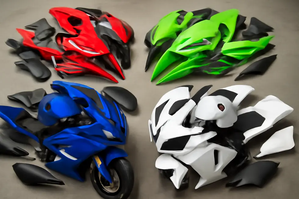 Detailed view of Hotbodies fairing materials highlighting fiberglass and Kevlar reinforcements.