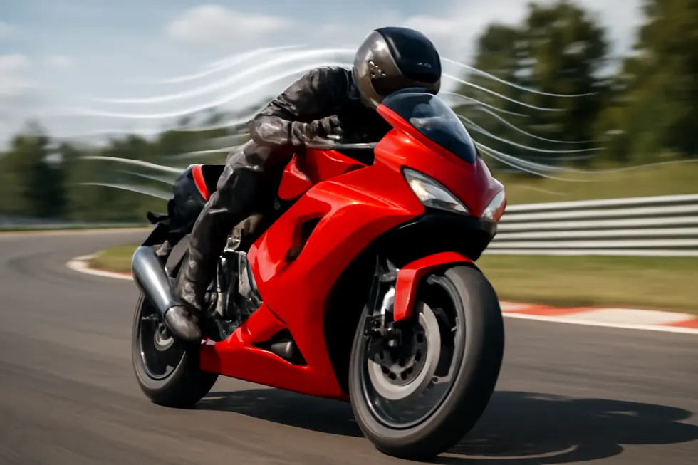A modern sport motorcycle highlighting the integral body fairings that define style and function.
