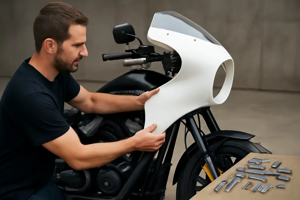 Sport motorcycle optimized with aerodynamic air tech fairings demonstrating airflow efficiency and superior stability at high speeds.