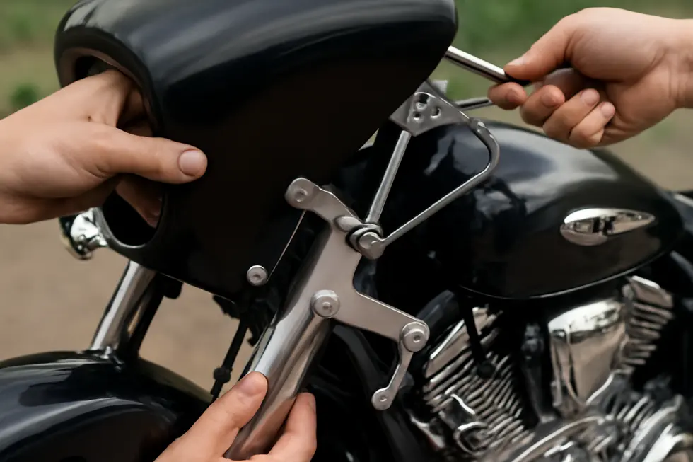 High-quality ABS plastic batwing fairing with tinted windshield designed for Yamaha Road Star.