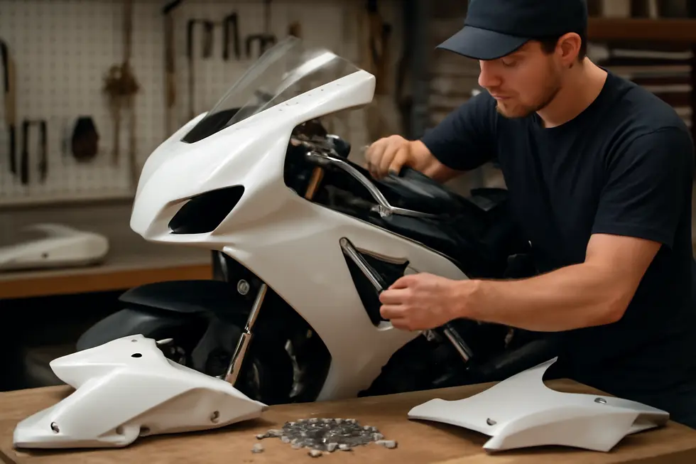 Modern motorcycle with full fairing demonstrating aerodynamic flow and functional benefits.