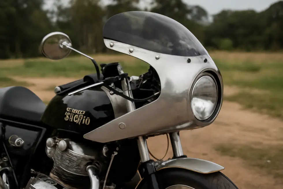 Artisan crafting a premium aluminium motorcycle fairing illustrating precision design and robust construction.