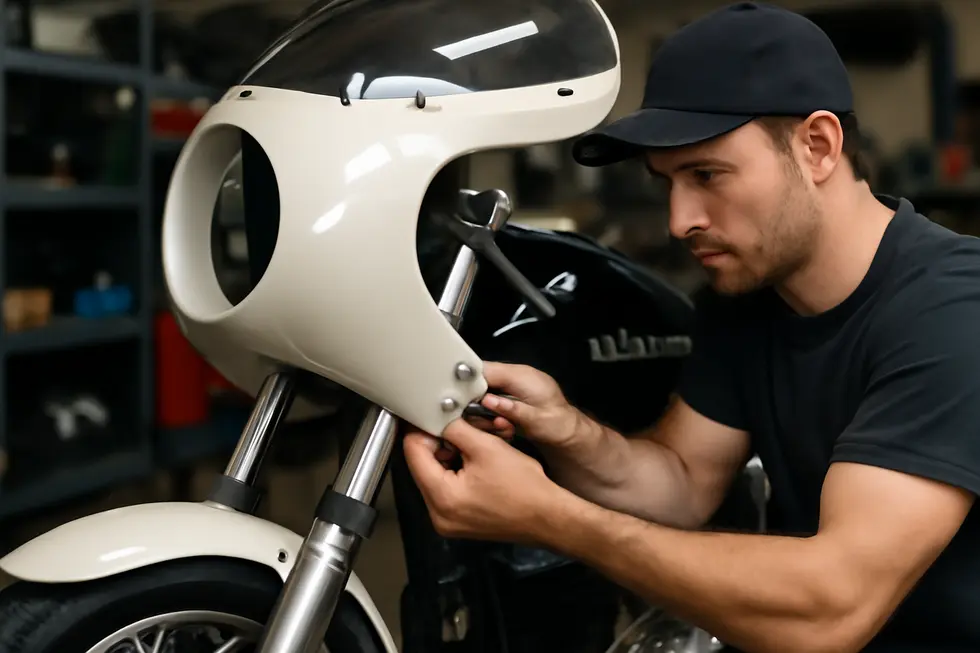 A vintage-style motorcycle showcasing the distinct design and precise fitment of classic race fairings.